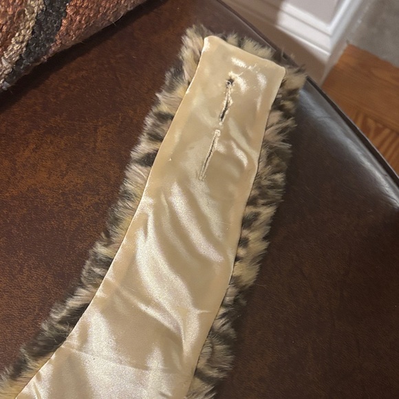 Vintage Leopard Print Faux Fur stole scarf - Picture 4 of 6